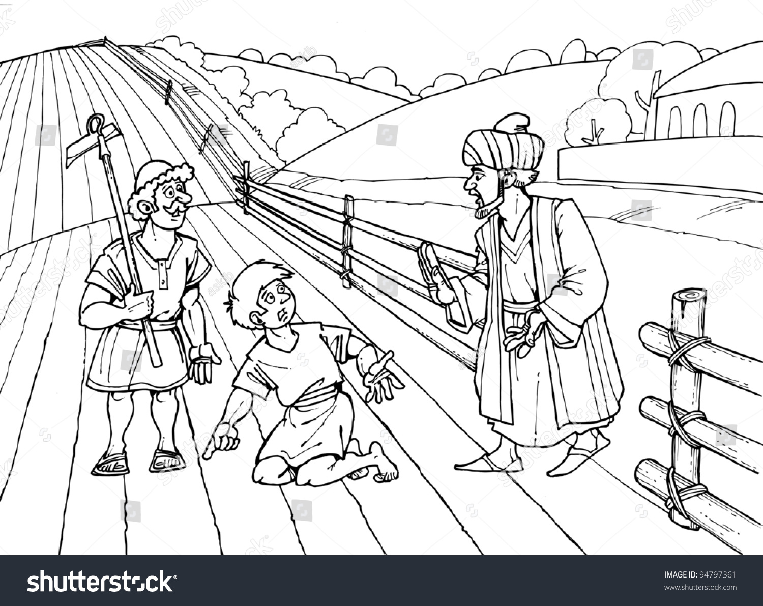 Parable jesus christ about weeds wheat stock illustration