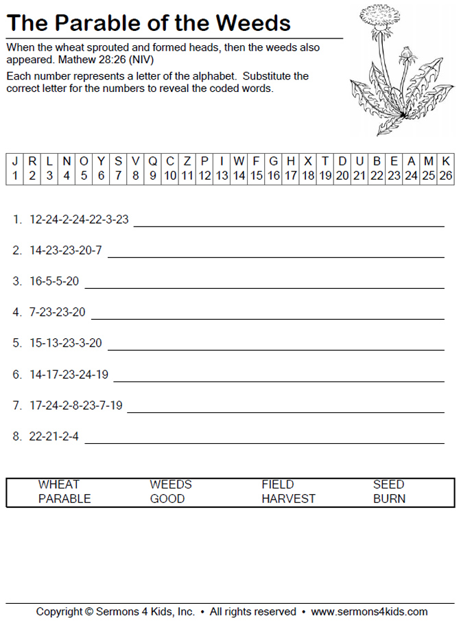 Parable of the weeds childrens sermons from serm