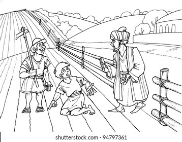 Parable jesus christ about weeds wheat stock illustration