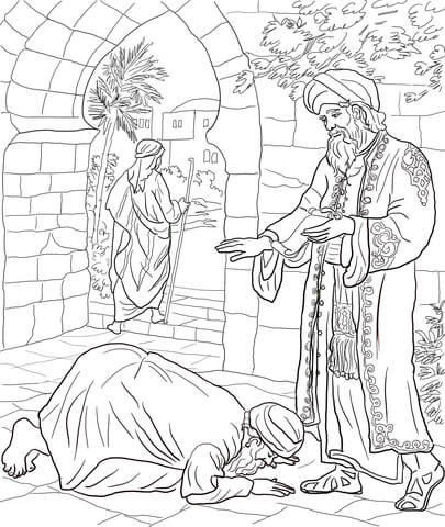 Parable of the two debtors coloring page free printable coloring pages