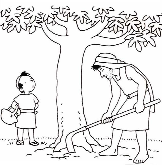 Parable of the barren fig tree coloring pages