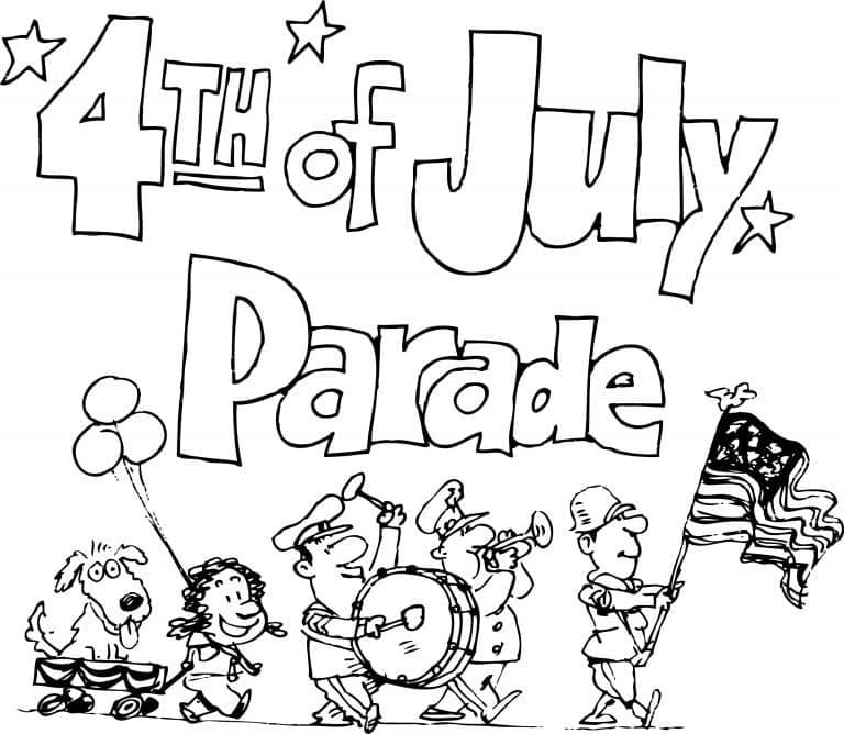 July th parade coloring page