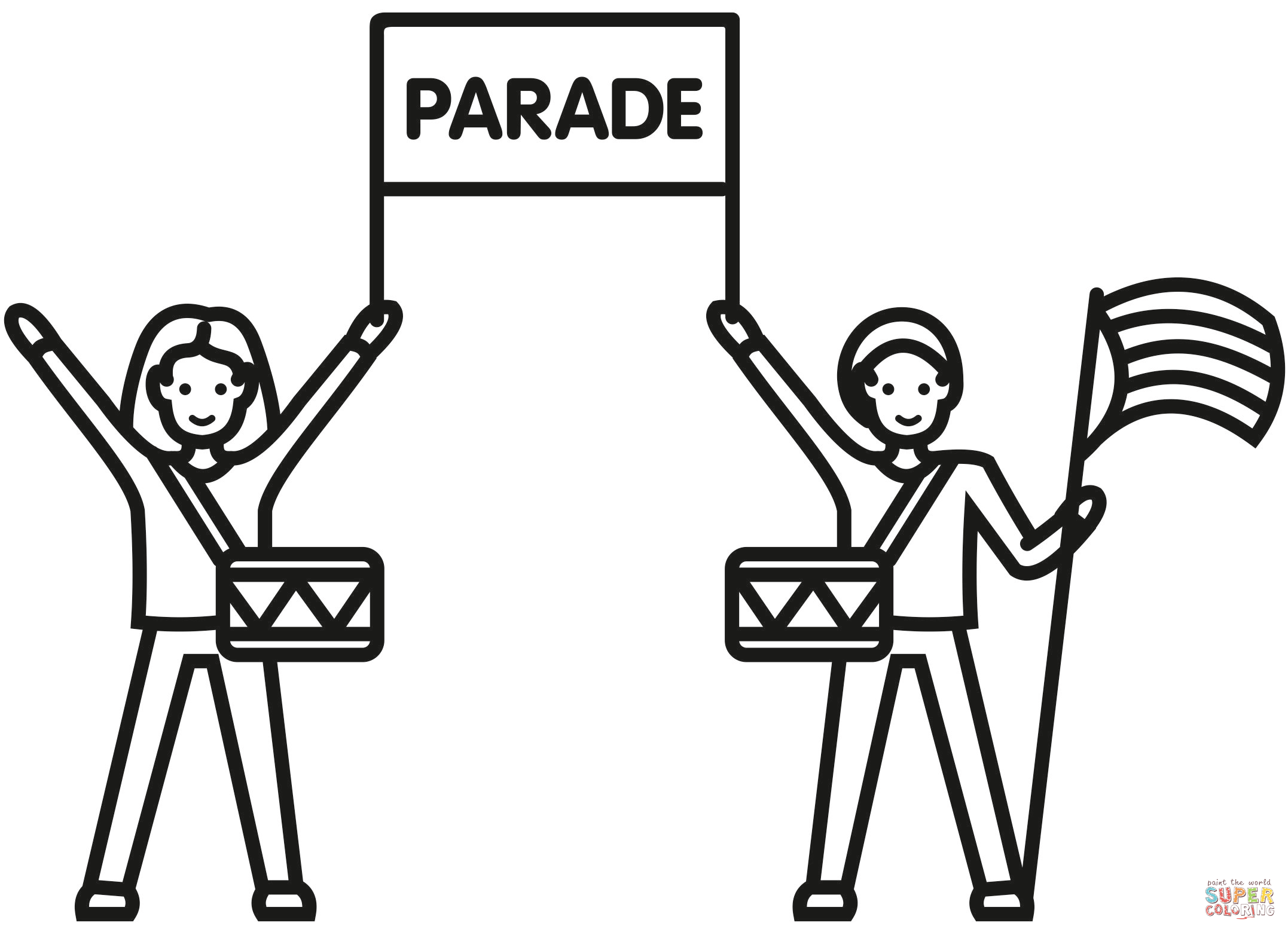 Parade coloring page free printable coloring pages