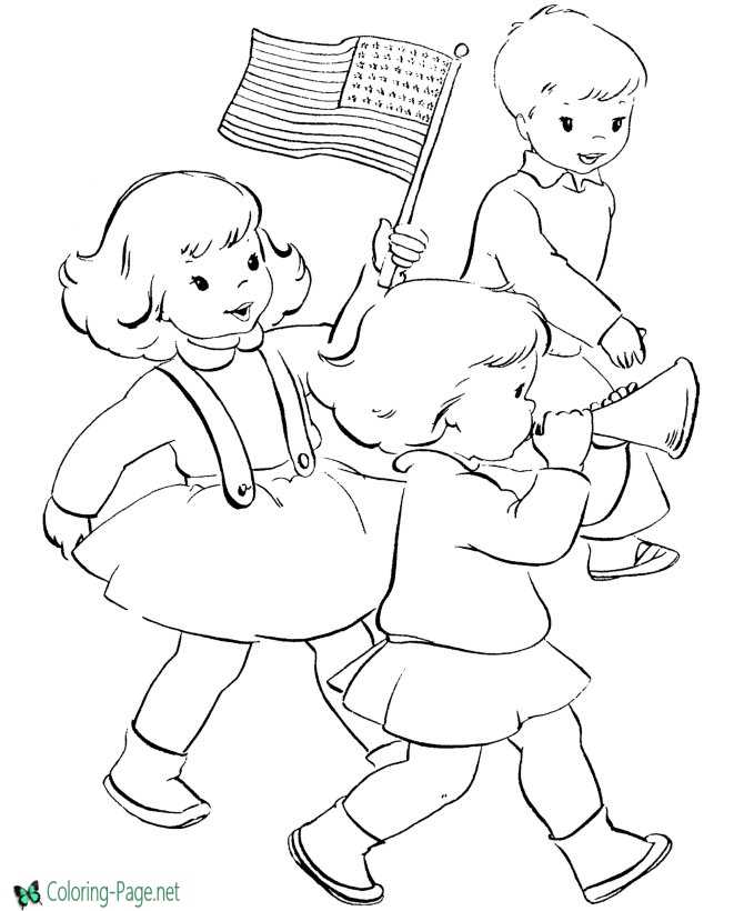 Parade independence day coloring pages