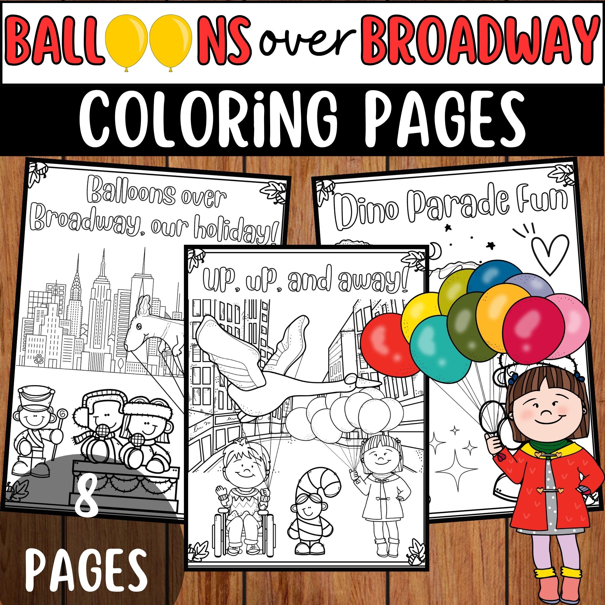 Balloons over broadway macys thanksgiving day parade coloring pages made by teachers