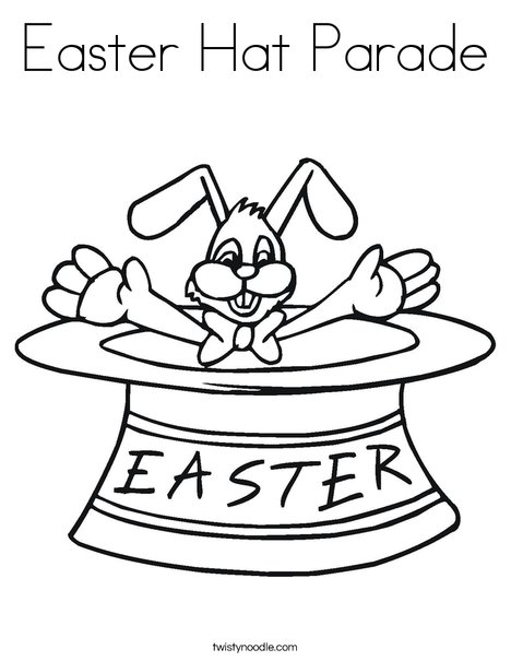 Easter hat parade coloring page