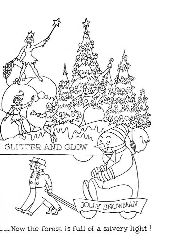 Eats santa claus parade colouring book page