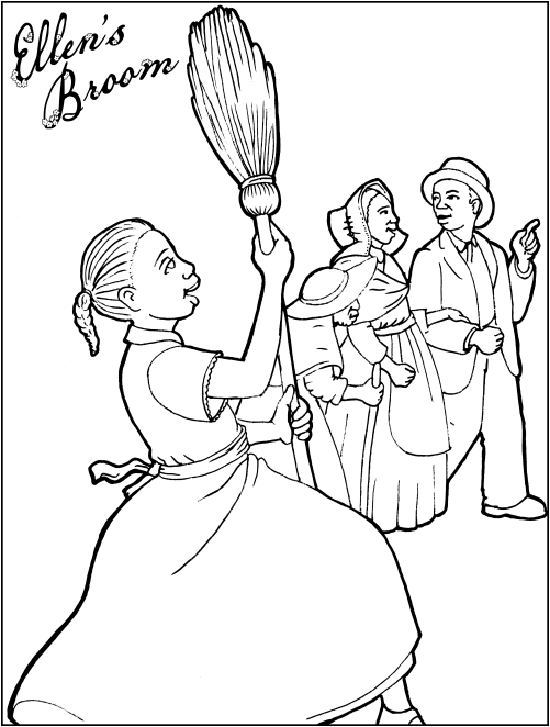 Ellens broom parade coloring page