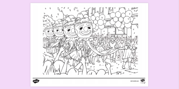 Parade colouring colouring sheet teacher