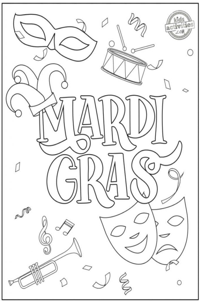 Festive mardi gras coloring pages kids activities blog