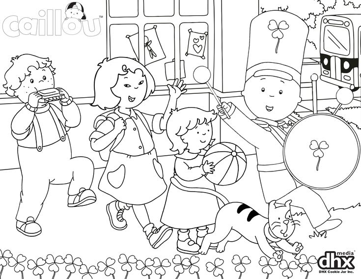 Celebrate with your little one and this caillou parade coloring page httpbitlybpjuds dibujos para colorear diseão grafico dibujos