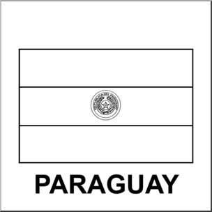 Clip art flags paraguay bw i