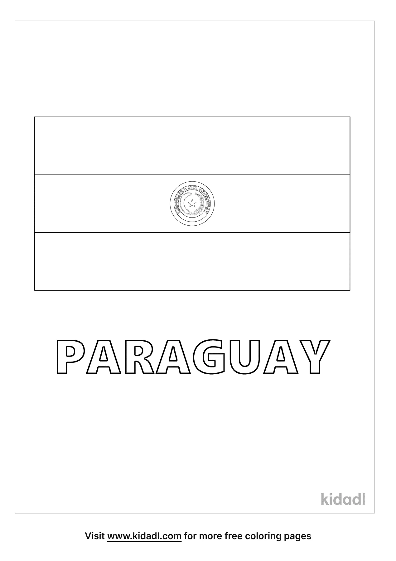 Free paraguay flag coloring page coloring page printables