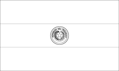 Coloring page for the flag of paraguay