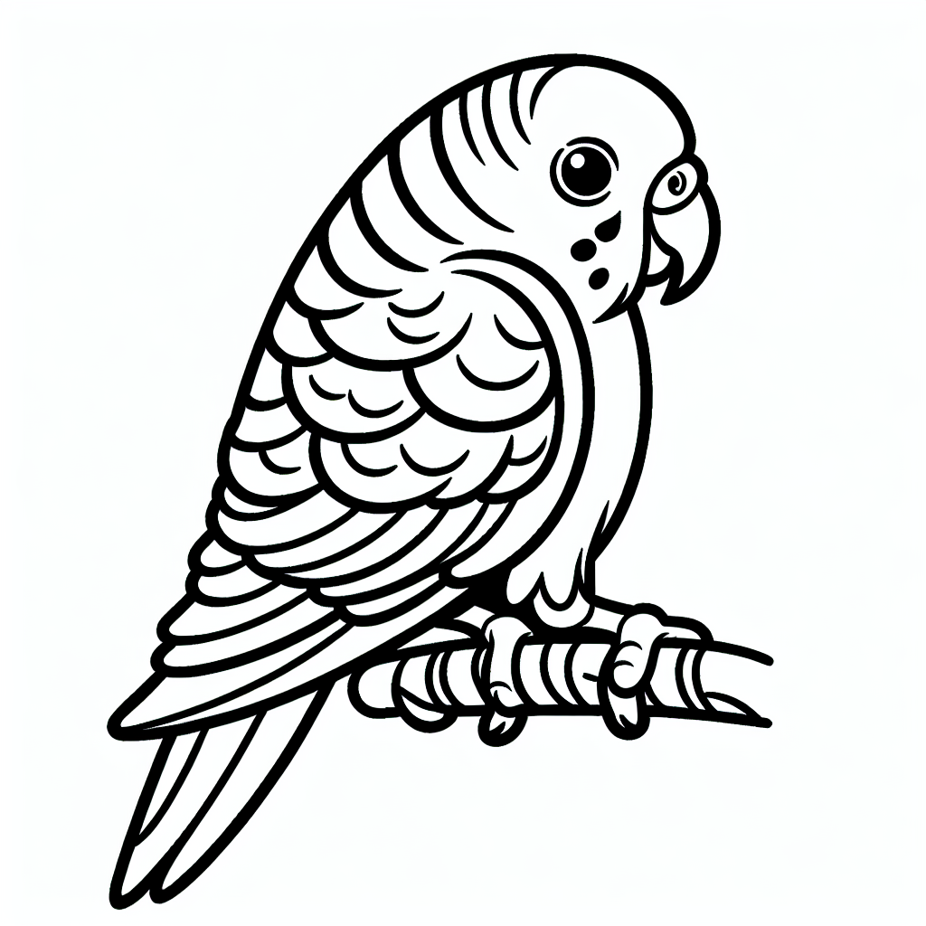 Parakeet coloring page