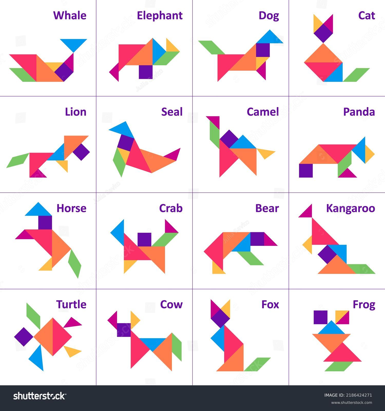 Tangram animals images stock photos d objects vectors