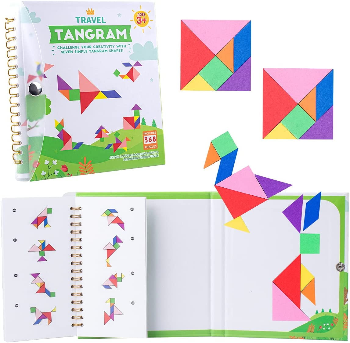 Vanmor travel tangram puzzle with set magnetic plate