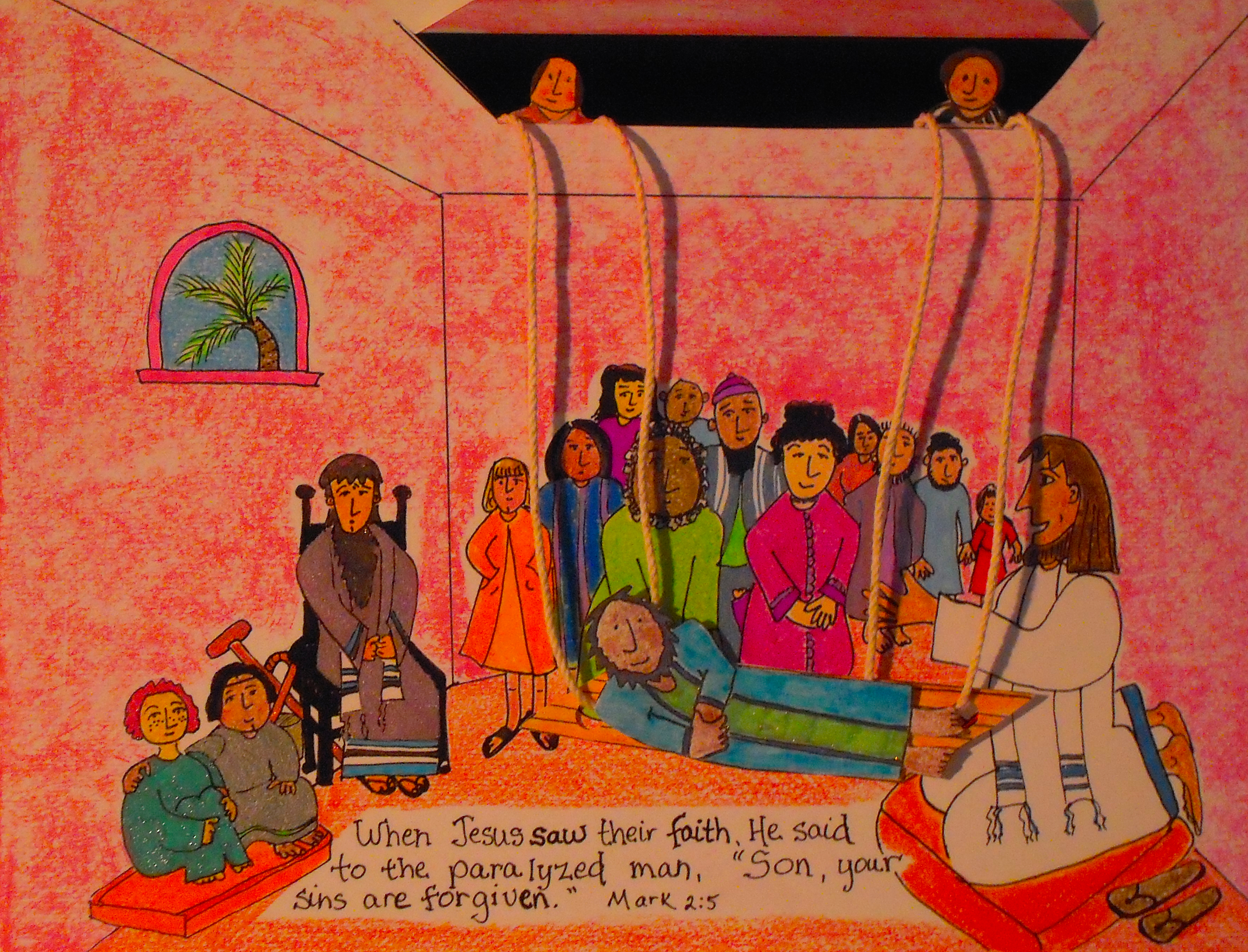 Jesus heals the paralyzed man aunties bible lessons