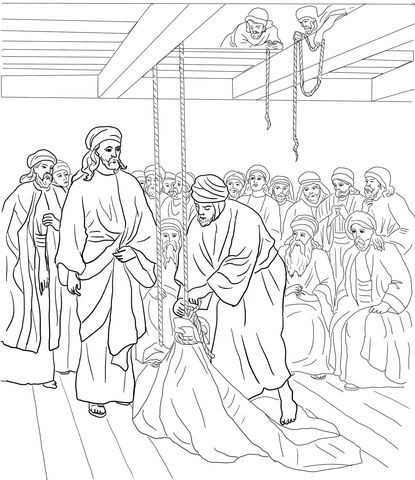 Jesus heals the paralyzed man coloring page from jesus mission period category select from prâ jesus heals paralyzed man jesus heals bible coloring pages