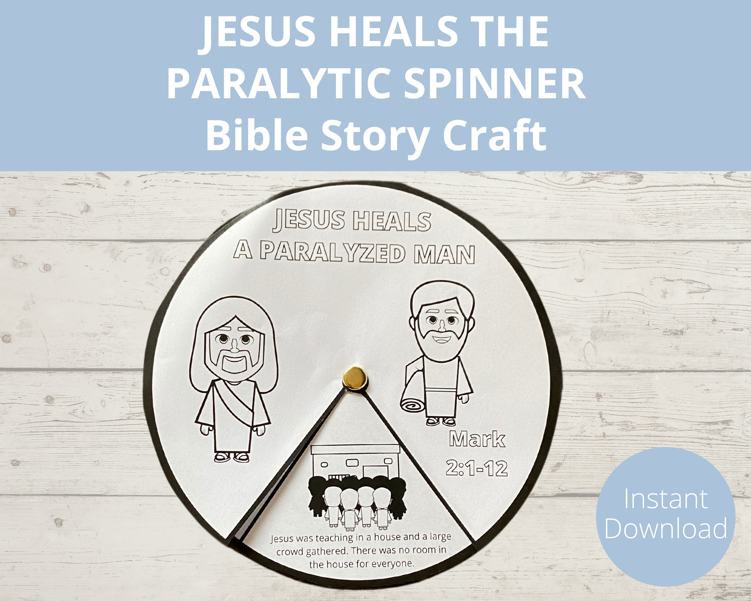 Jesus heals a paralyzed man bible story craft sunday school activity jesus miracles jesus healing homeschool activity printable craft