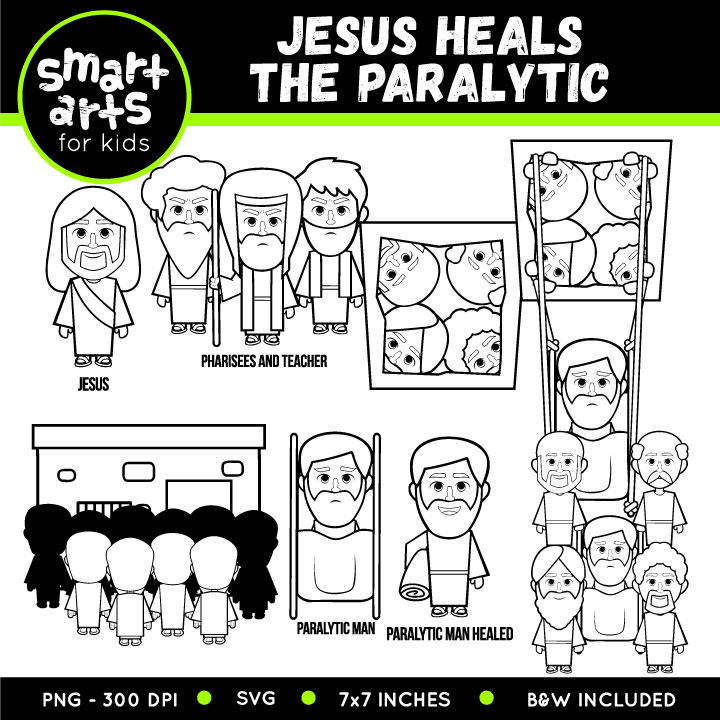 Jesus heals the paralytic clip art