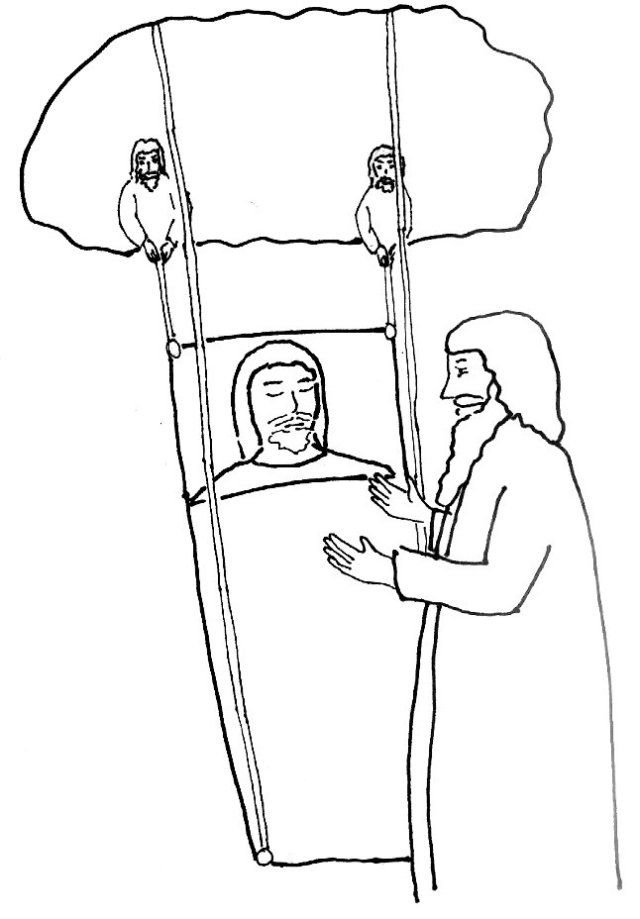 Bible story coloring page for jesus and the man with palsy bible stories bible stories for kids jesus heals paralyzed man