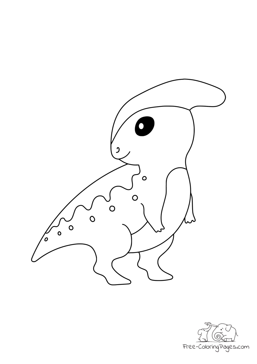 Coloring page baby parasaurolophus