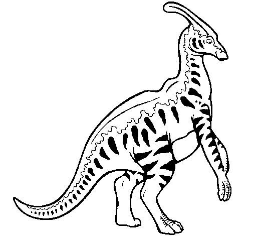 Striped parasaurolophus coloring page