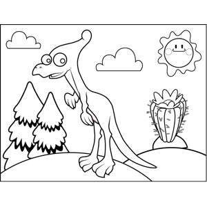 Parasaurolophus coloring page