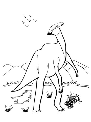 Parasaurolophus coloring page free printable coloring pages