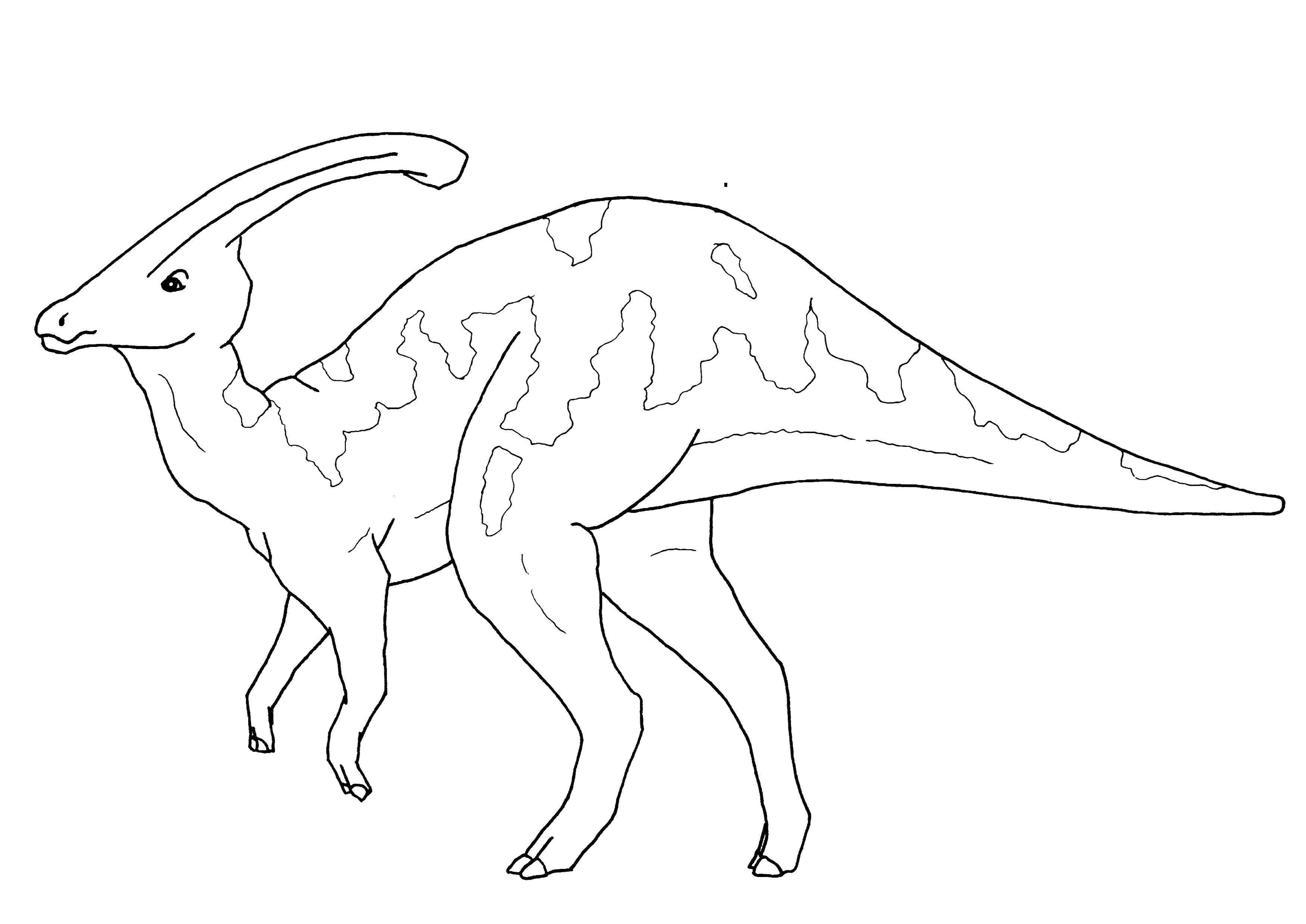 Online coloring pages dinosaur coloring page parasaurolophus dinosaur