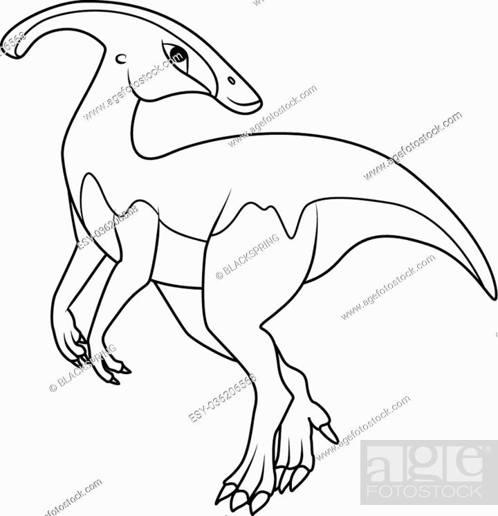 Coloring book parasaurolophus dinosaur stock vector vector and low budget royalty free image pic esy