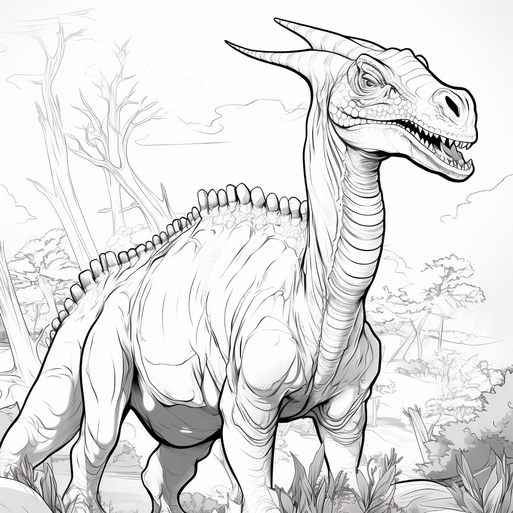 Parasaurolophus coloring page