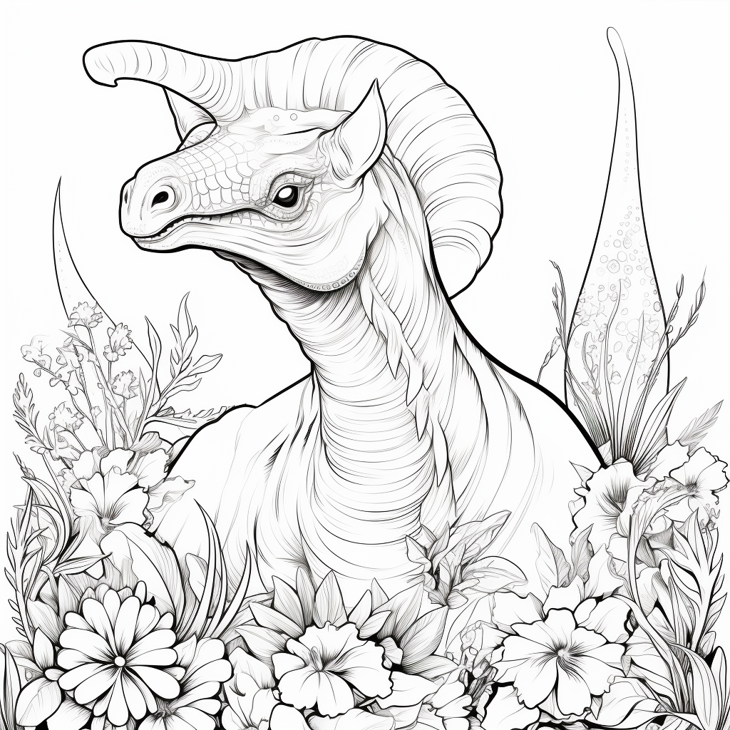 Parasaurolophus coloring page