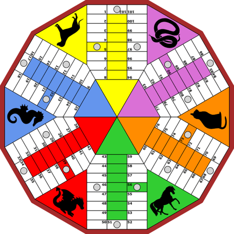 Parchis for six players board game free printable papercraft templates