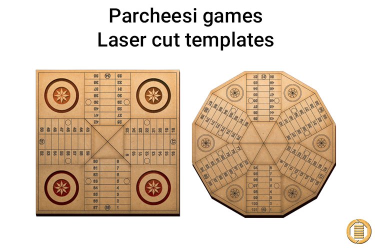 Parcheesi board game laser cut template glowforge svg files