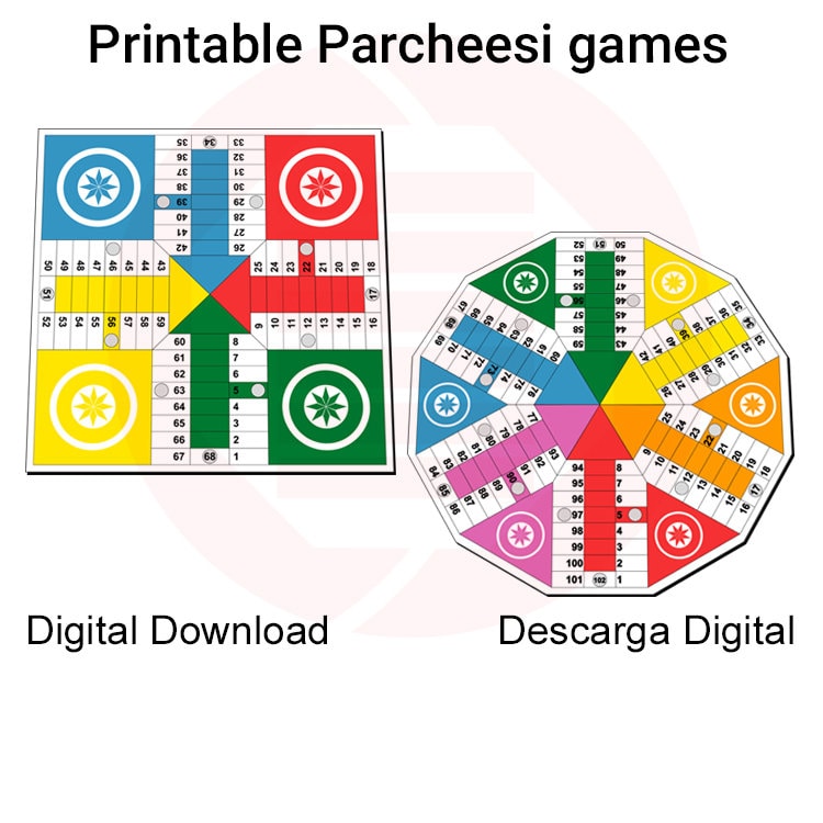 Printable parcheesi board game template svg board game printable cut file parchis clipart strategy game family game digital download