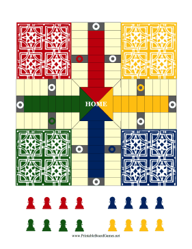 Printable pachisi board circle game coloring for kids crafts