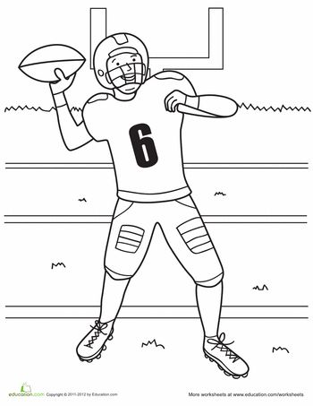 Football player worksheet education football coloring pages football players sports coloring pages