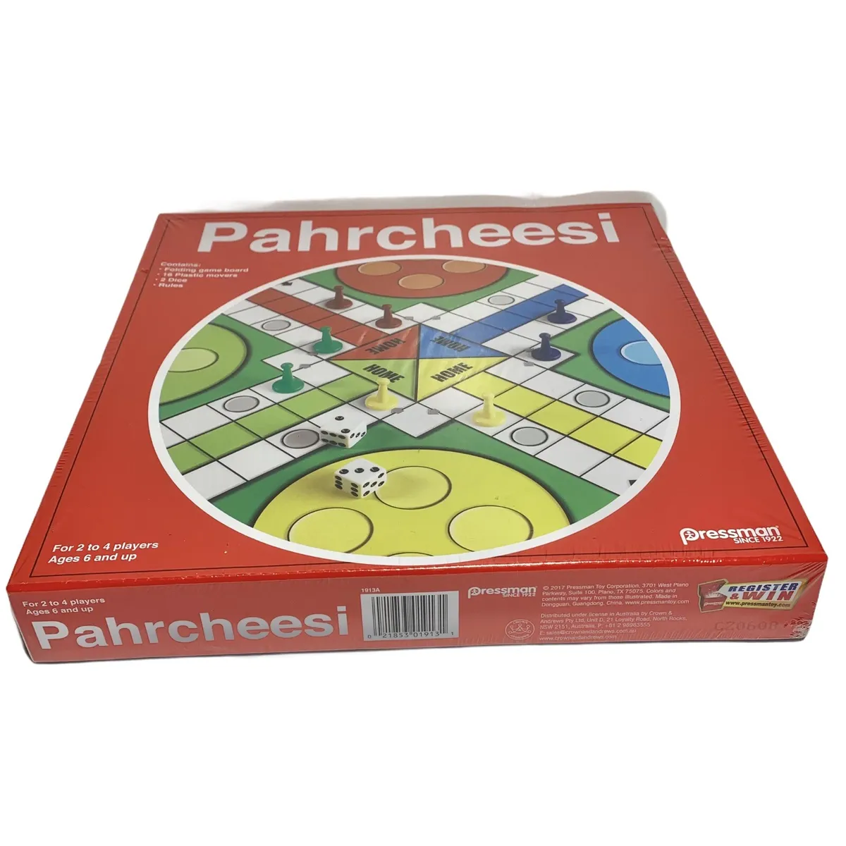 Pressman toy parcheesi in box classic board game race to home ages up red