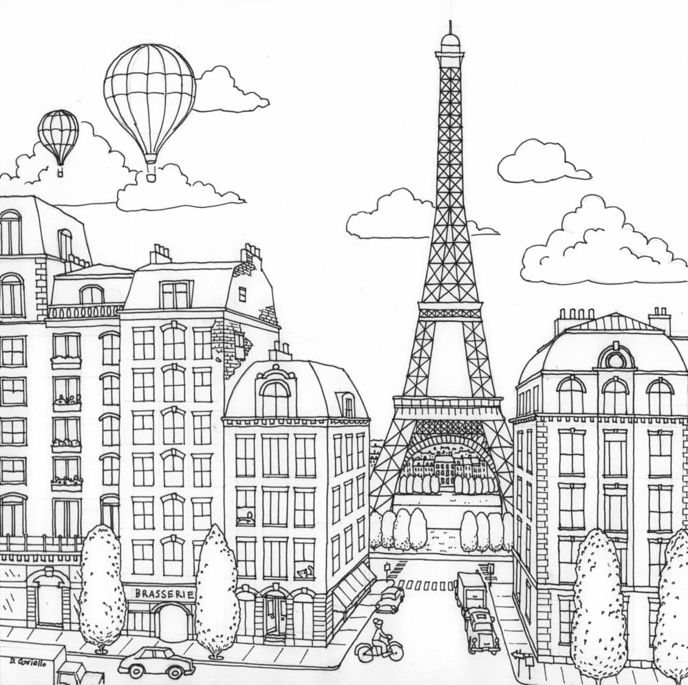 Paris coloring pages printable for free download