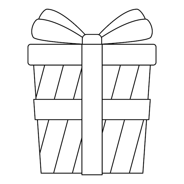 Premium vector coloring page with gift box for kids