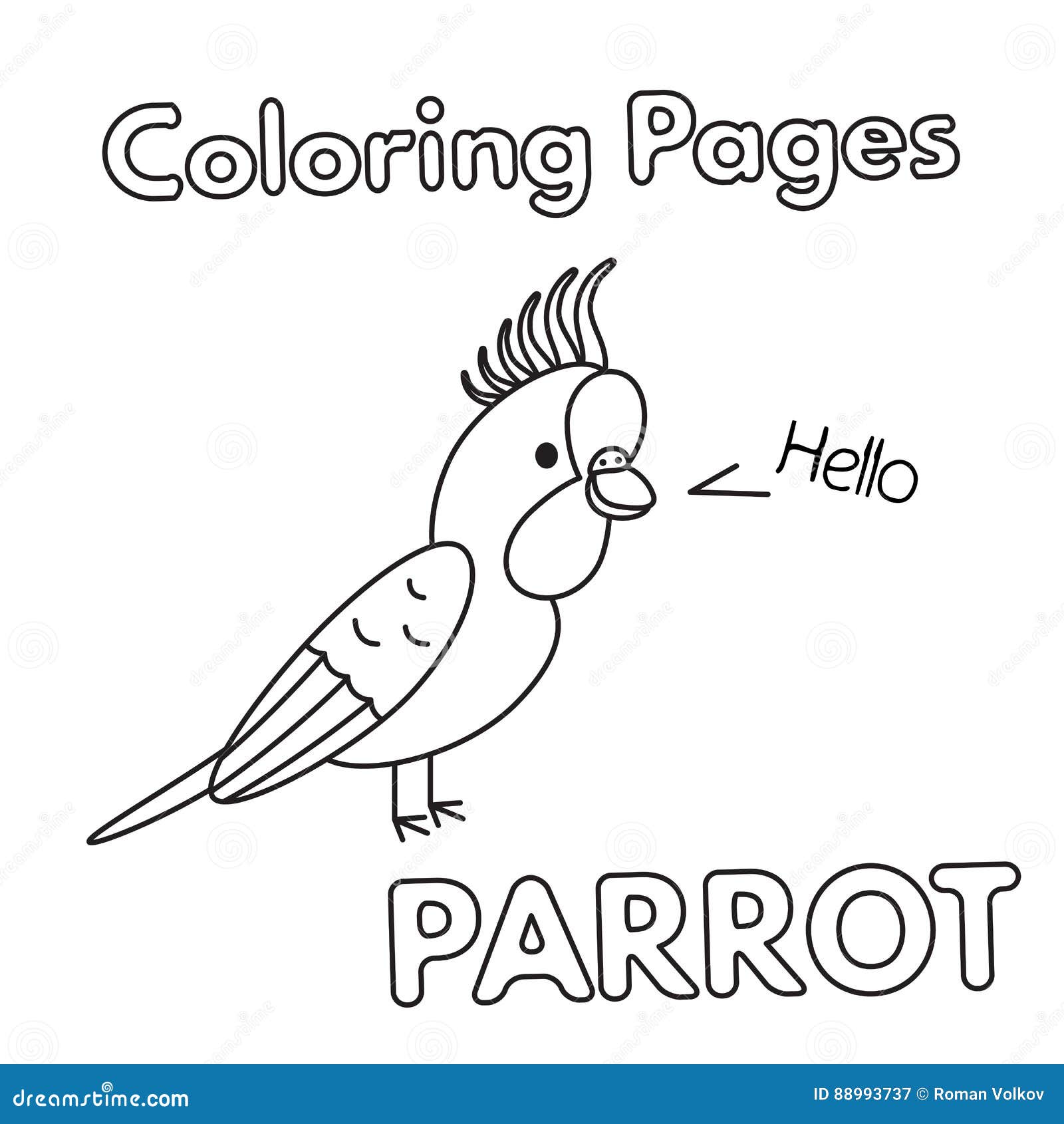 Parrot coloring stock illustrations â parrot coloring stock illustrations vectors clipart