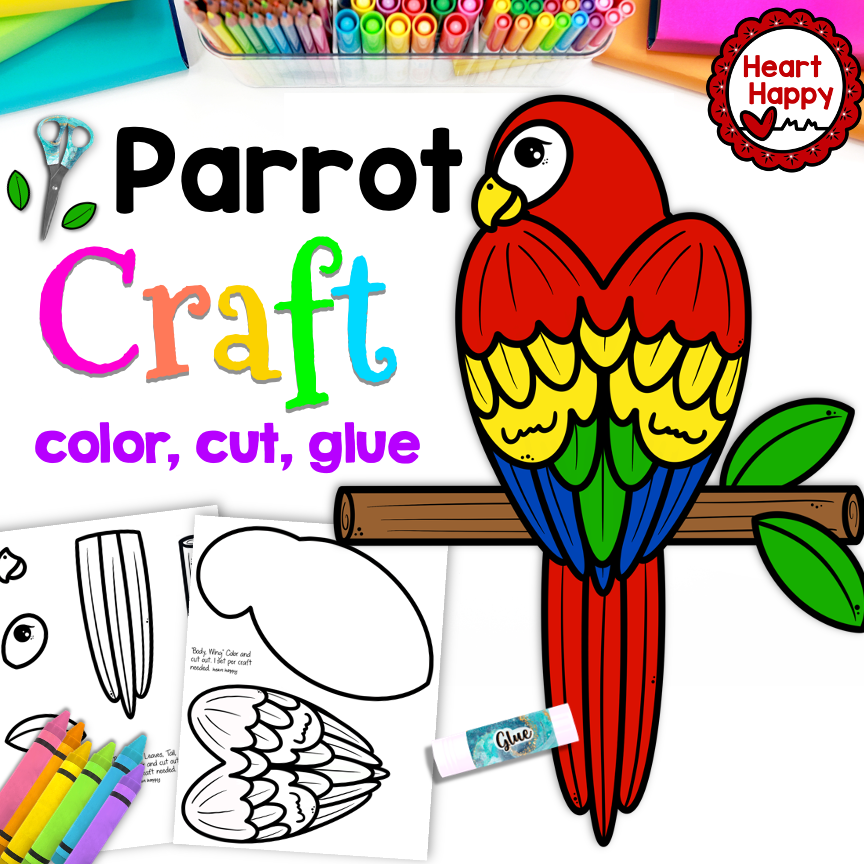 Parrot craft zoo animals rainforest animals letter p made by teachers