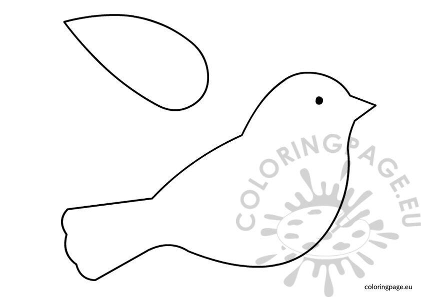 Bird outline template coloring page