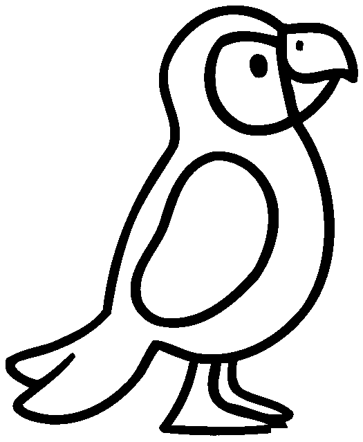 African grey parrot coloring page