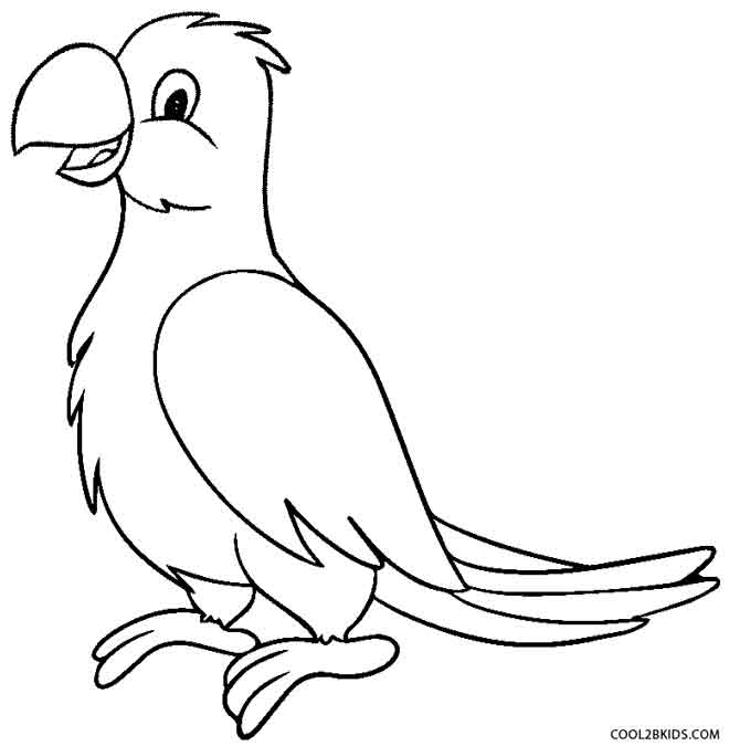 Printable parrot coloring pages for kids