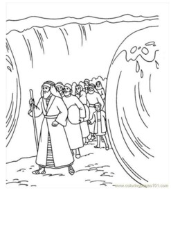 Moses parts the red sea coloring by mrfitz tpt