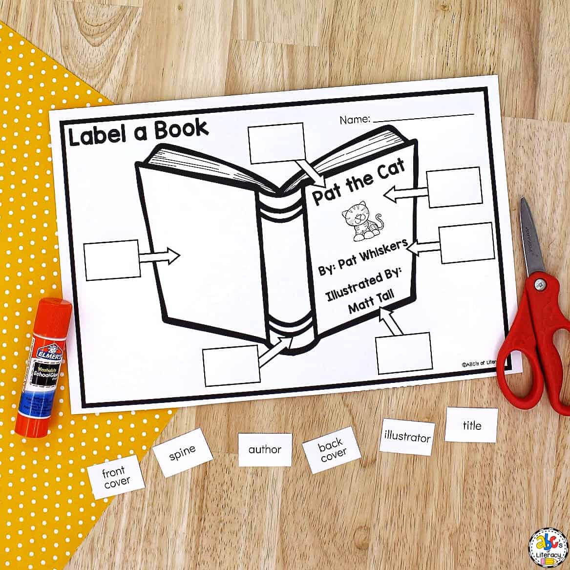 Parts of a book poster worksheet free printables