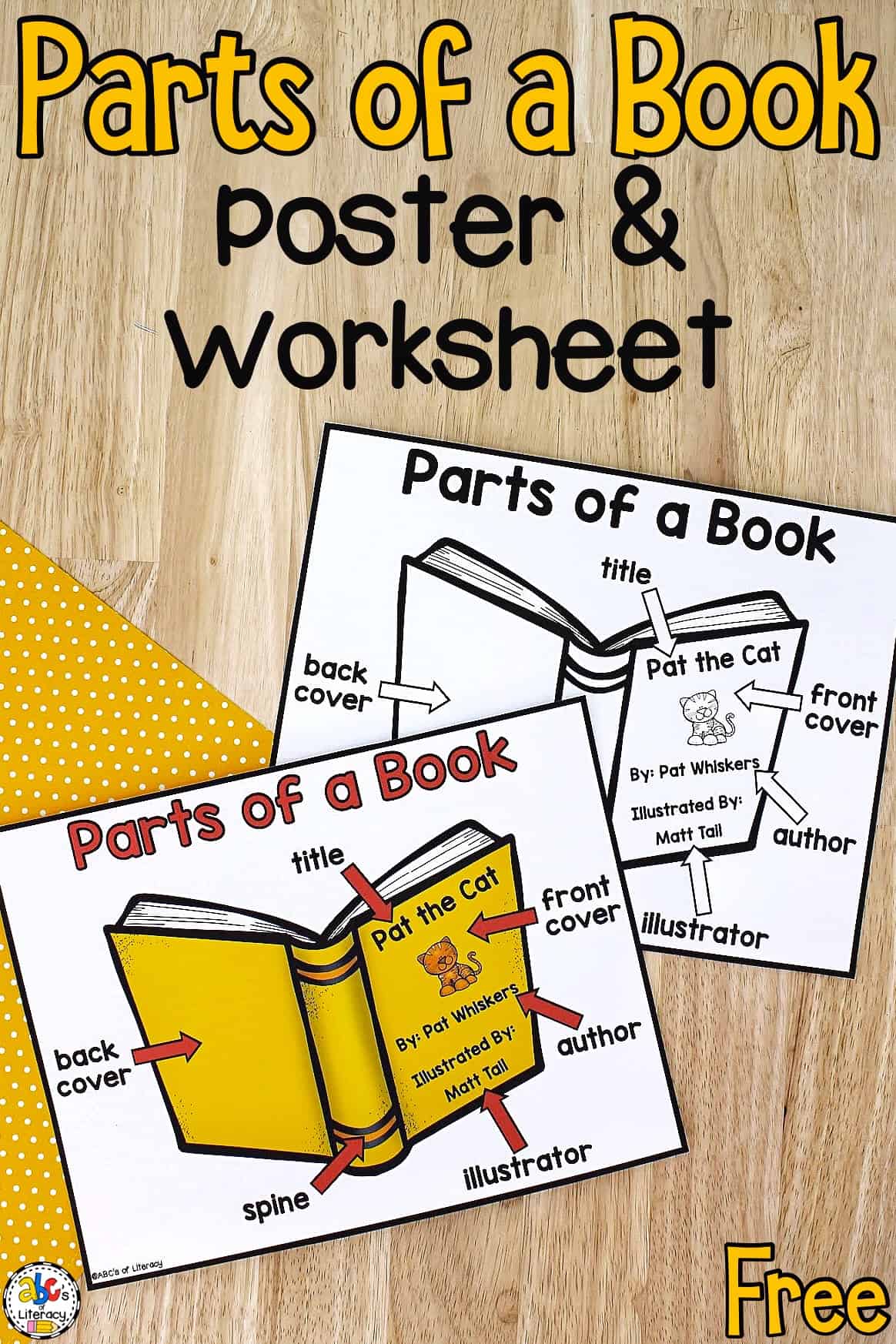 Parts of a book poster worksheet free printables